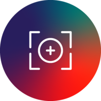 multi color circle with simulation icon